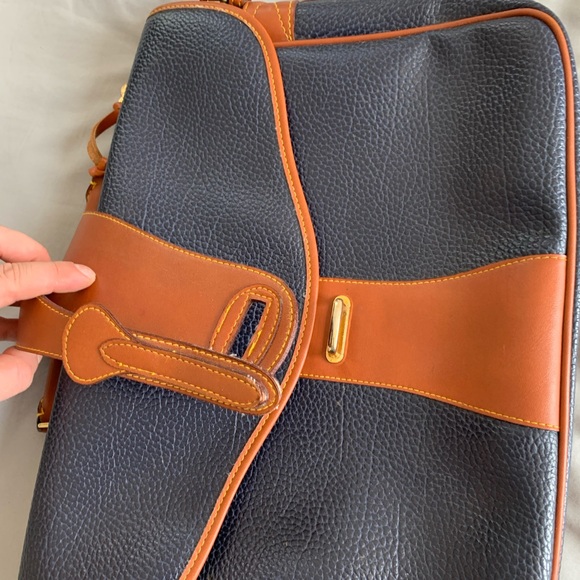Dooney & Bourke Navy and Tan Leather Briefcase - Picture 10 of 15